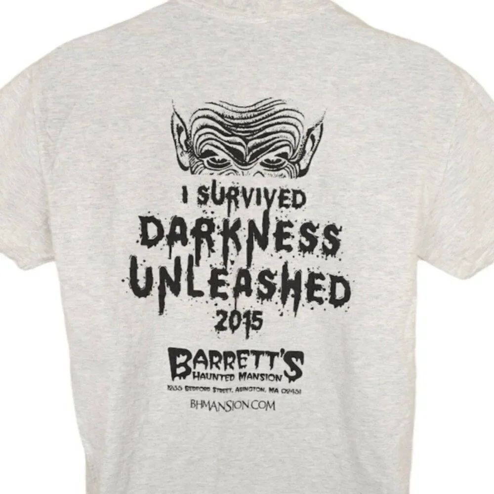 Barretts Haunted Mansion T Shirt Mens Size Medium Gray Abington Massachusetts